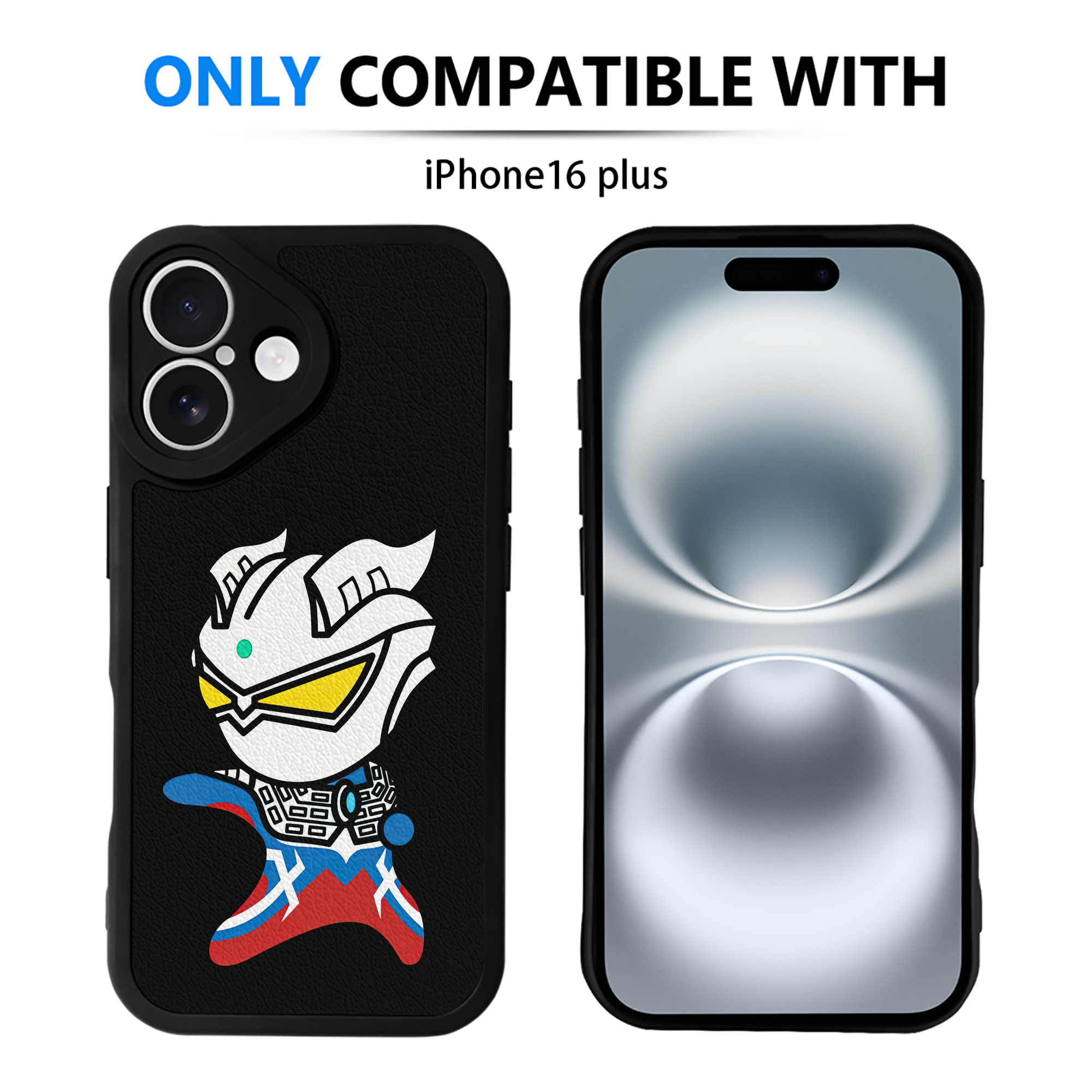 （画像用） ウルトラマン Ultraman 【iPhone 16シリーズ対応】シリコンスマホケース（レザー調） 材質：シリコン